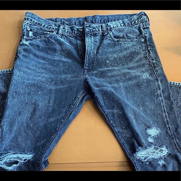 Ralph Lauren - denim supply - distressed black stone wash jeans